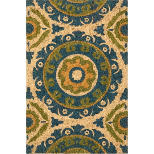 Waverly Greetings "Solar Flair" Blue Green Doormat by (1'6 x 2'4) by Nourison