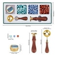 thumbnail image 2 of 1 box DIY Scrapbook Brass Wax Seal Stamp Wood and Wax sets Mixed color box: 112x250x35mm, 2 of 7