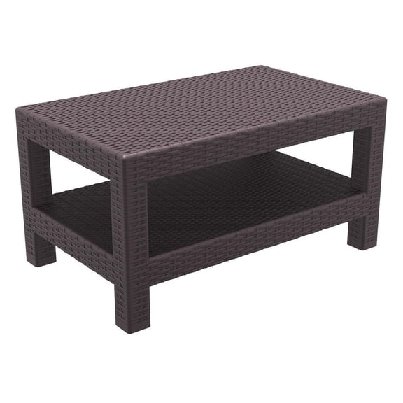Rectangle Patio Coffee Table, Brown