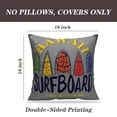 thumbnail image 2 of LALILO Throw Pillow Covers Surf Lettering Shirt Surf Wave Summer Tropical Cushion Cover 18" x 18", 2 Pack, 2 of 6
