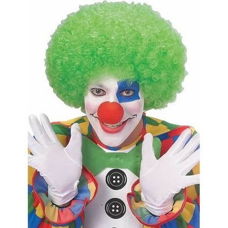 Clown Curly Afro Adult Costume Neon Green Wig
