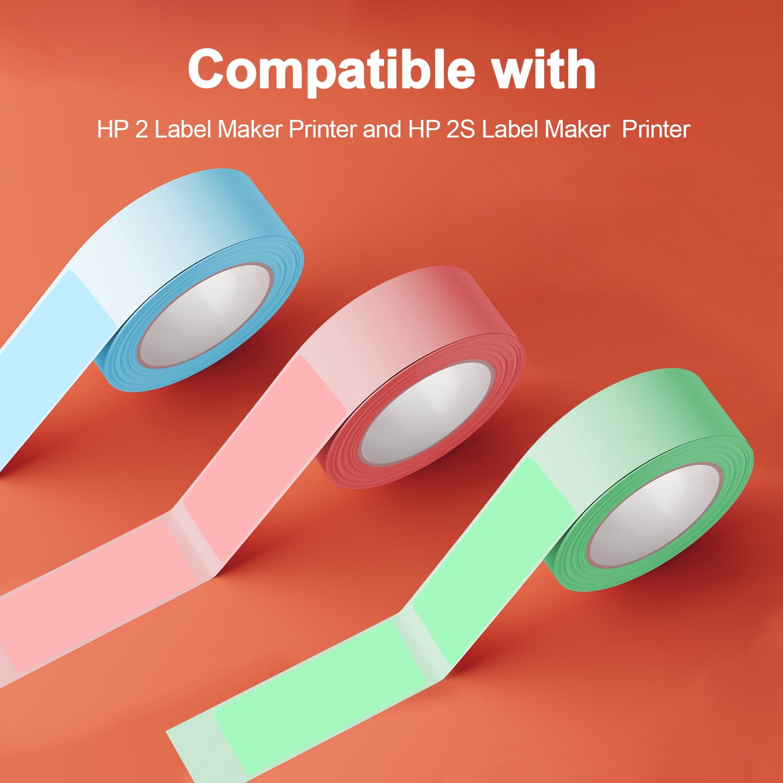 IAMSTECH Label Maker Tape D30 Q31 Q32 Q30S Q30, Blue Green Pink set Sticker Thermal Paper, Pre Cut Self Adhesive Label Tape, 14mm x 40mm (0.55inch x 1.57inch) Spacer Paper, 3 Roll