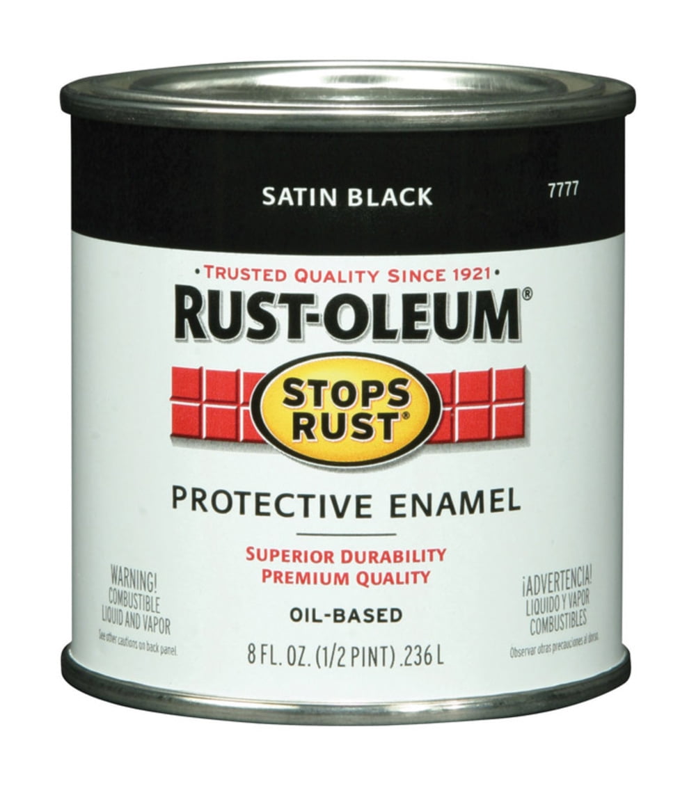 Rust-Oleum Stops Rust Satin Black Oil-Based Protective Paint 0.5 pt