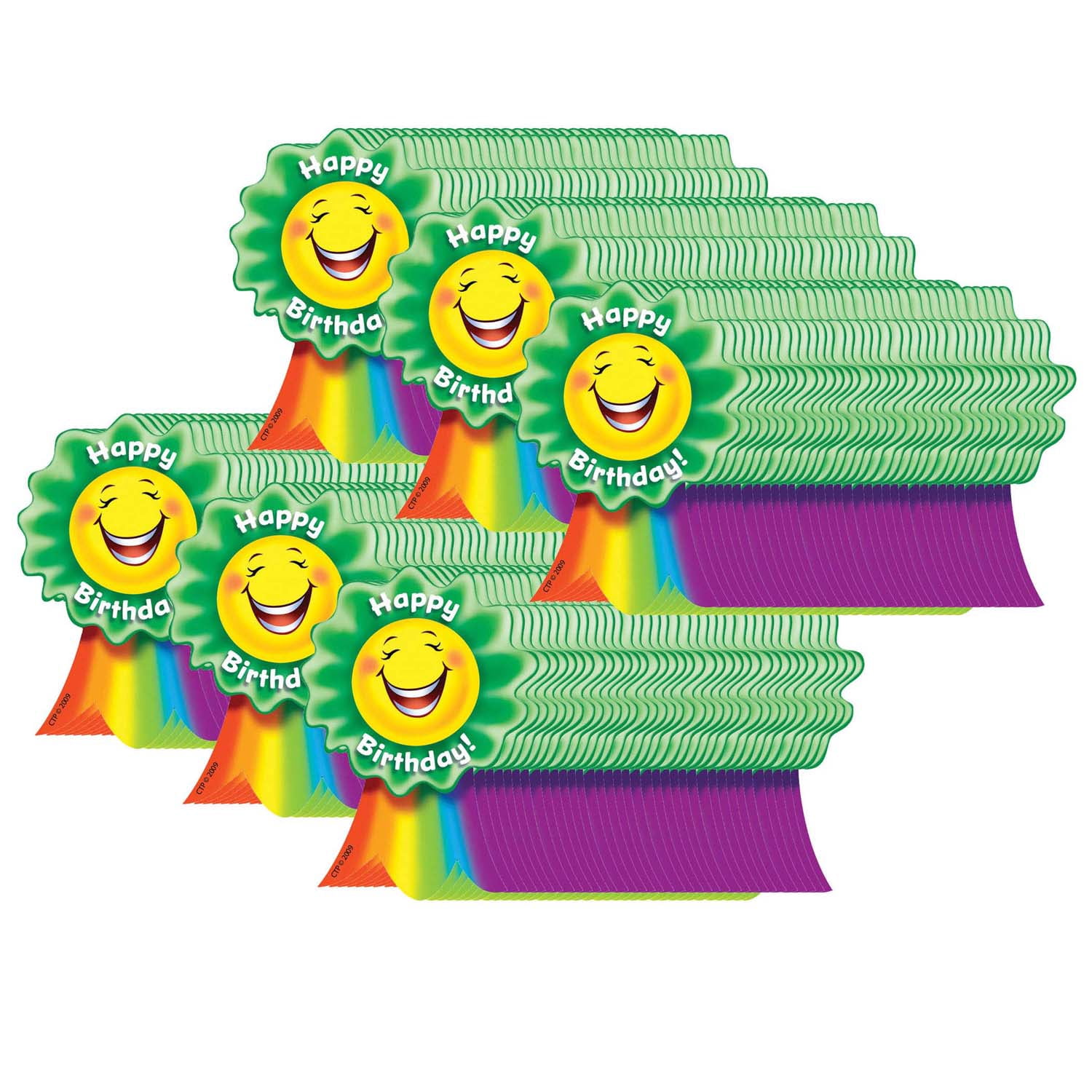Creative Teaching Press Happy Birthday, Ribbon Award, 36 Per Pack, 6 Packs