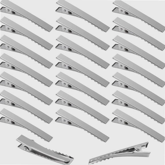 120 Pieces Alligator Hair Clips Metal Single Prong Silver Hair Clips for Hair Accessories 2.2 Inch