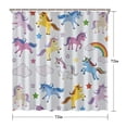 thumbnail image 5 of White Cartoon Unicorn Star Rainbow Cloud Pattern Shower Curtain 72"x72" ,Bathroom Decorative Shower Curtains Set with 12 Hooks,Modern Waterproof Washable Shower Curtain, 5 of 6