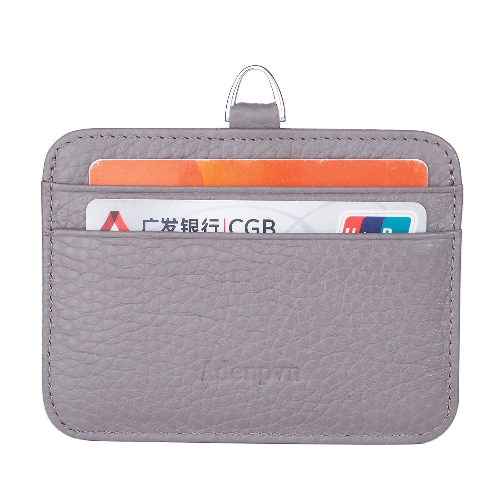 Genuine leather id badge holder with lanyard,soft leather ID Card Holder,Up to 20 colors and leather grains to choose,frommultiple card slots,vertical work name badge case