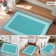 thumbnail image 6 of Turquoise Large Area Rugs for Bedroom Living Room, Soft Non Slip Carpet Bedside Rug, Geometric Boho Ethnic Tile Chic Monochrome Rectangular Floor Cover Kitchen Accent Rug 2'x3' for Dining Room/Office, 6 of 9