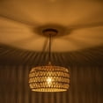 thumbnail image 2 of Hand-Woven Bamboo Pendant Light Natural Wicker Rattan Pendant Lamp,Bulb Included, 2 of 9
