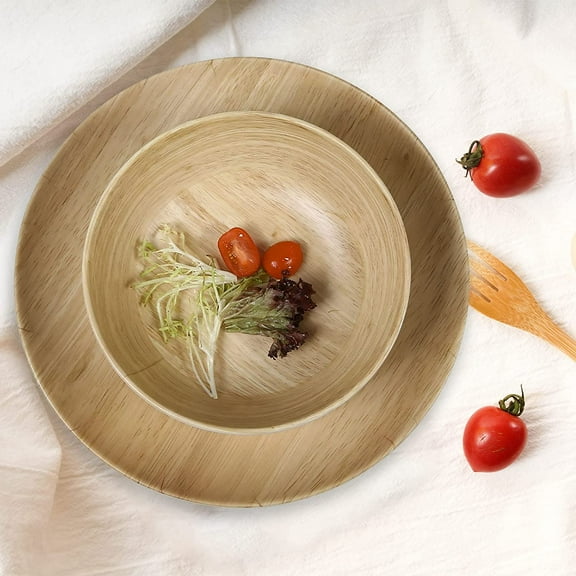 Melamine Dinnerware Set - 12pcs dinnerware set Indoor and Outdoor use, Bamboo Pattern Dishes Dinnerware Set for 4,Dishwasher Safe (Wood Grain)