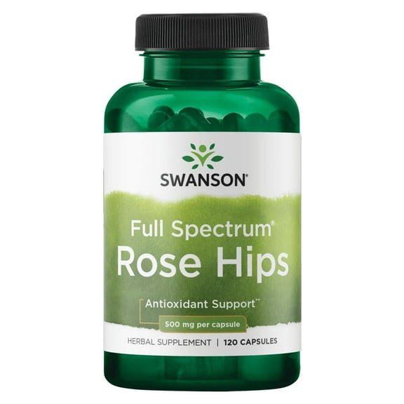 Swanson Rose Hips - Herbal Supplement Promoting Immune System Health & Healthy Weight Support - (120 Capsules, 500mg Each)