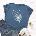 thumbnail image 2 of B91xZ Vêtements d'Été pour Femmes Manches Courtes Col Rond Ajusté Mignon Crop Top Blouses, Bleu L, 2 of 3