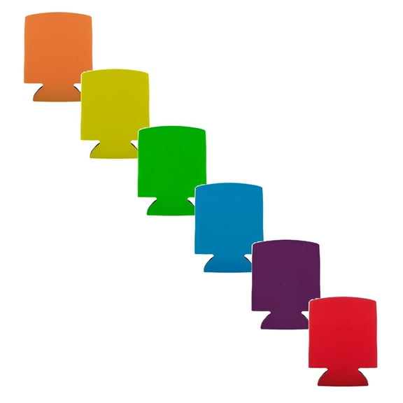 BPPEG 6 Pack Multi Colors Blank Can Cooler Sleeves,Customizable Bulk Sublimation Insulated Foam for Beer,Collapsible Plain Drink Holder,Cold Soda Insulator,12oz Regular,16oz Tall Cans