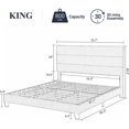 thumbnail image 4 of Allewie King Size Platform Bed Frame with Fabric Upholstered Headboard, Dark Grey, 4 of 7