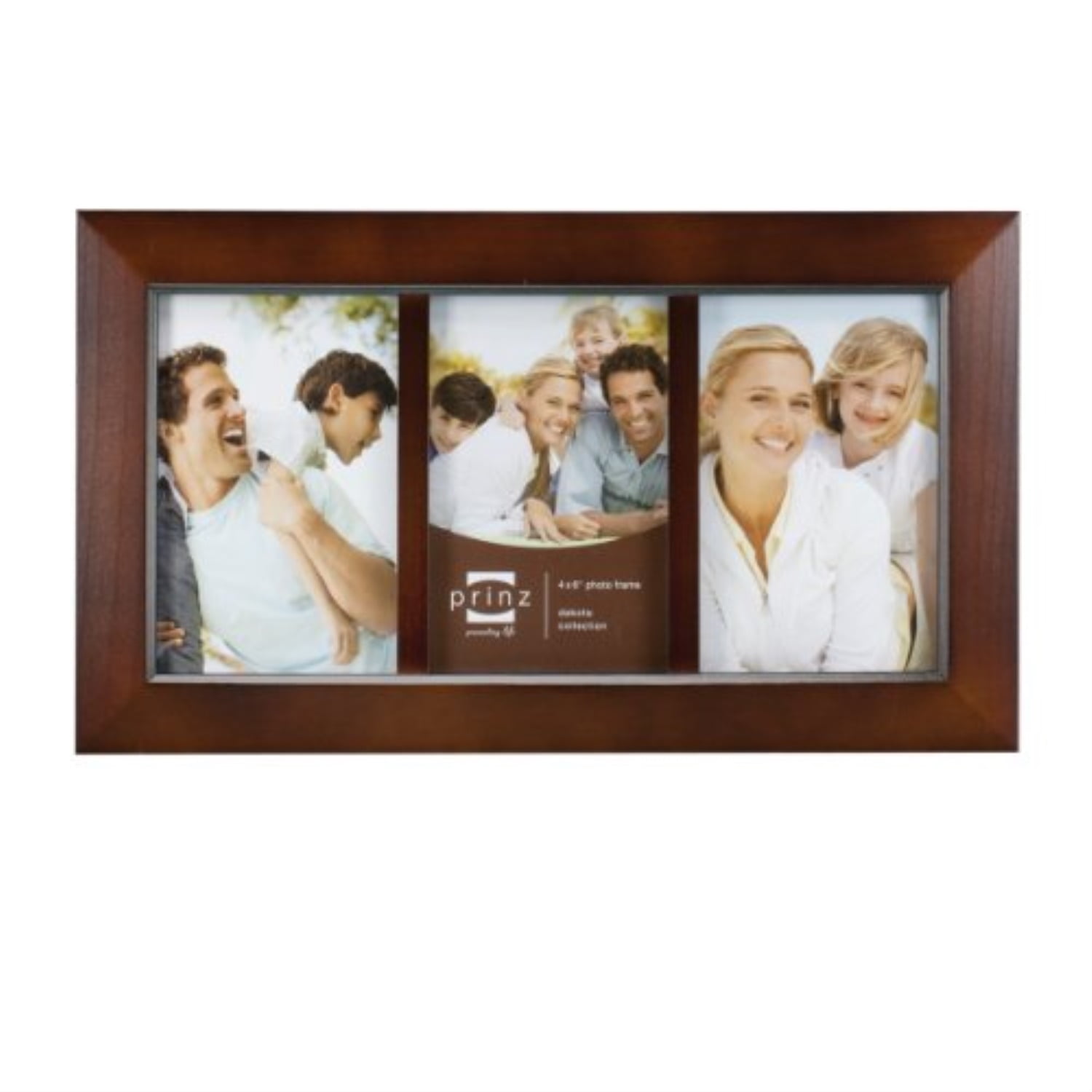 prinz 3opening dakota dark walnut wood collage frame for 4inch by 6