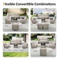 thumbnail image 4 of PARKWELL Outdoor Patio Modular Furniture Sets,All-Weather Wicker L Shaped Conversation Sectional Sofa Set with Coffee Table for Backyard Deck,Taupe/Beige, 4 of 12