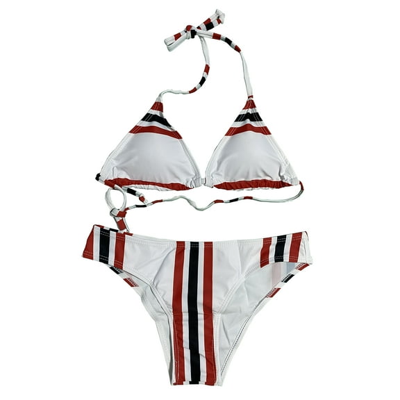 LIORA Women's Halter Triangle Bikini Set Two Piece Swimsuits, White