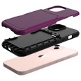 thumbnail image 3 of iPhone 13 Case with Tempered Glass Screen Protector, Dteck Wallet Case Credit Card Holder & Hidden Mirror, Heavy Duty Shockproof Protective Case for iPhone 13 6.1 inch,Purple, 3 of 5
