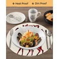 thumbnail image 3 of 15 Inch Round Placemats Set of 4, Merry Christmas Non Slip Heat Insulation PP Table Mats, Beige Xmas Elk Seasonal Winter Holiday Washable Place Mats for Kitchen Dining Party Table Decor, 3 of 7