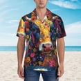 thumbnail image 4 of Goofa Colorful Daisy Sunflower Cow Hawaiian Shirt for Men, Unisex Summer Beach Casual Short Sleeve Button Down Shirts,Aloha Tropical Floral print shirt-Small, 4 of 9