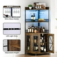 thumbnail image 4 of DSstyles Corner Bar Cabinet with Charge Oult, 5-Tiers Wine Cabinet with LED Light and Glass Holder, Tall Home Liquor Cabinet for Living Room, Corner Display Cabinet for Home, 4 of 9