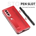 thumbnail image 4 of Mantto for Samsung Galaxy Z Fold 3 Case Luxury Leather Hybrid Plating PC with s Pen Holder Slot Kickstand Cover Shockproof Protective Fold Case for Samsung Galaxy Z Fold 3 5G 2021, Red, 4 of 7