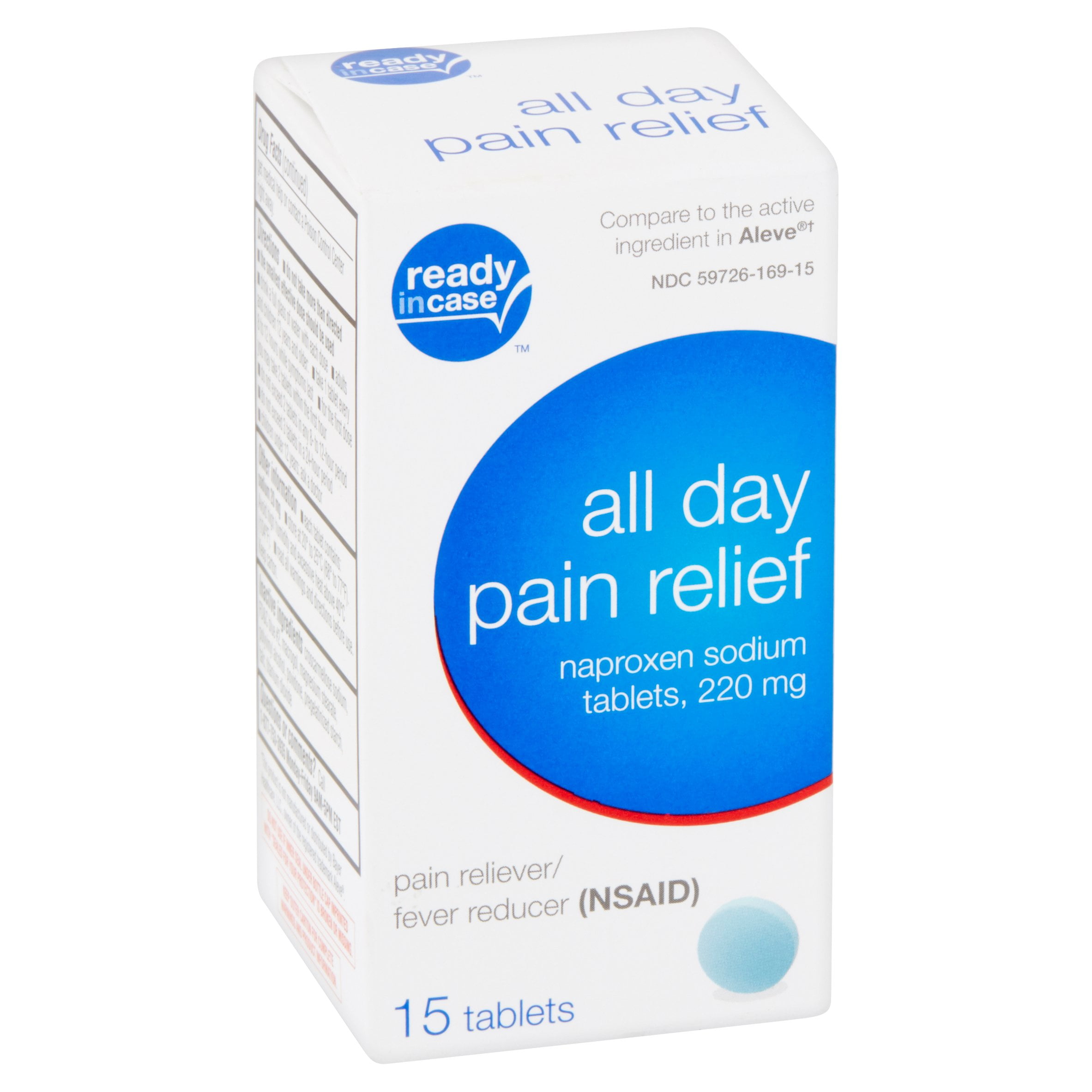 Ready In Case All Day Pain Relief Naproxen Sodium Tablets, 220 Mg, 15 ...