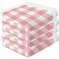 thumbnail image 2 of Coolnut Pink Check Wash Cloths 6 Pack - 12 x 12 Inch Super Soft Washcloths for Your Face and Body - 100% Cotton Highly Absorbent Baby Face Towel Washcloth Gift, 2 of 7