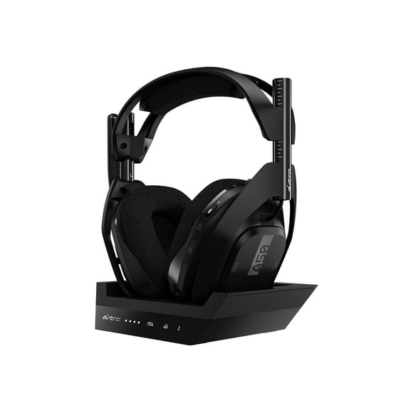 ASTRO A50 + Base Station - Headset - full size - 2.4 GHz - wireless - gray, black - with ASTRO Wireless PlayStation 5 GHz Base Station Transmitter/Charging Stand - for Sony PlayStation 4, Sony PlayStation 4 Pro, Sony PlayStation 4 Slim, Sony PlayStation 5
