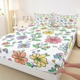 thumbnail image 3 of Manfei Country Plant Floral Full Size Sheets,Rustic Flower Bed Sheets,Kawaii Daisy Blossom Sheet Sets For Kids,Breathable Home Decor,4pcs, 3 of 7
