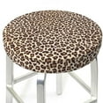 thumbnail image 3 of Kdxio Leopard Print-2 Print Stool Covers Round,Stretch Round Bar Stool Covers Washable Bar Stool Cushion Slipcover for 12-15 Inch Chair, 3 of 7