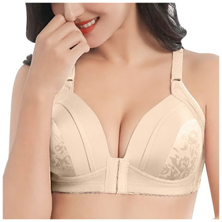 

DORKASM Women s Constant Push Up Plunge Bra Front Closure Bras with Padded Straps S White