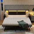 thumbnail image 5 of Furnihold Metal Twin Daybed with Charging Station and LED Lights, Daybed with Pop Up Trundle, Guest Sofa Bed Frame with Storage, Black, 5 of 8