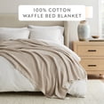thumbnail image 5 of Noble Linens 100% Cotton Waffle Texture Bed Blanket, Tan, King/Cal King, 5 of 12