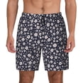 thumbnail image 2 of Picia Daisies Flowers pattern Mens Swim Trunks with Compression Liner Stretch Beach Shorts Quick Dry with Zipper Pockets No-Chafing Board Shorts-Large, 2 of 9