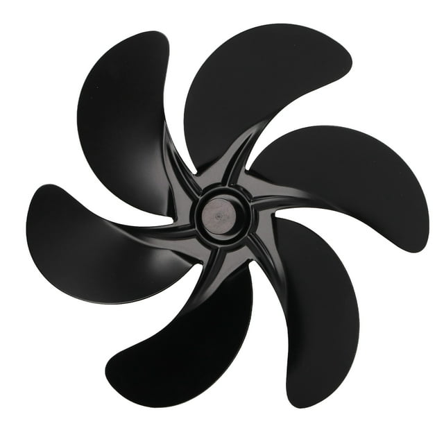 Remplacement de Lame de Ventilateur de Cheminée, Accessoires de Lame de Ventilateur de Poêle en Alliage d'Aluminium Sûr 6 Lames Noires pour la Réparation
