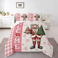 thumbnail image 1 of YST Welcome Christmas Nutcracker Decorative Bedding Toddler, Pink Xmas Tree Holiday Decor Comforter Set Kids Peppermint Candy Cake Bedding Comforter Sets For Girls Romance Kawaii Room Decor, 1 of 5