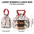 thumbnail image 5 of White Christmas Santa Pattern Drawstring Lunch Bag Women - Drawstring Lunch Bag Insulated for Work Office - Stain-Resistant Large Lunchbags for Women with Multi-Pockets, 5 of 6