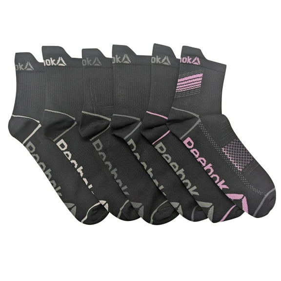 Reebok Women's Dynamic Lightweight High Ankle Socks, 6-Pack