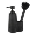 thumbnail image 1 of Dispensador de jabón para platos de acero inoxidable con cepillo de limpieza para cocina, 1 of 14
