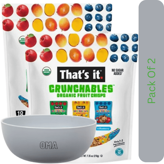 That’s It Variety Pack Crunchable Fruit Snacks, 18 ct. With White Bowl By OMA