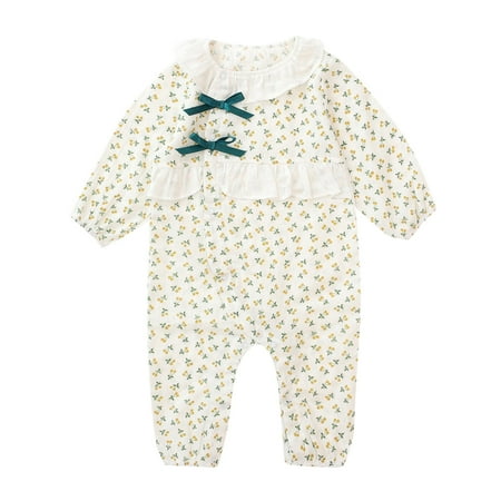 

LBECLEY Girls Jumpsuits Size 8 Toddler Kids Child Baby Girls Long Sleeve Floral Patchwork Bowknot Romper Jumpsuit Outfits Clothes Toddler Cat Clothes Girl Yellow 6M