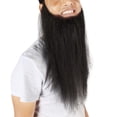 thumbnail image 3 of HPO Adult Men's Fake Mustache & Beard, Southern Long Gray Costume Beard Set, Synthetic Hair, 3 of 11