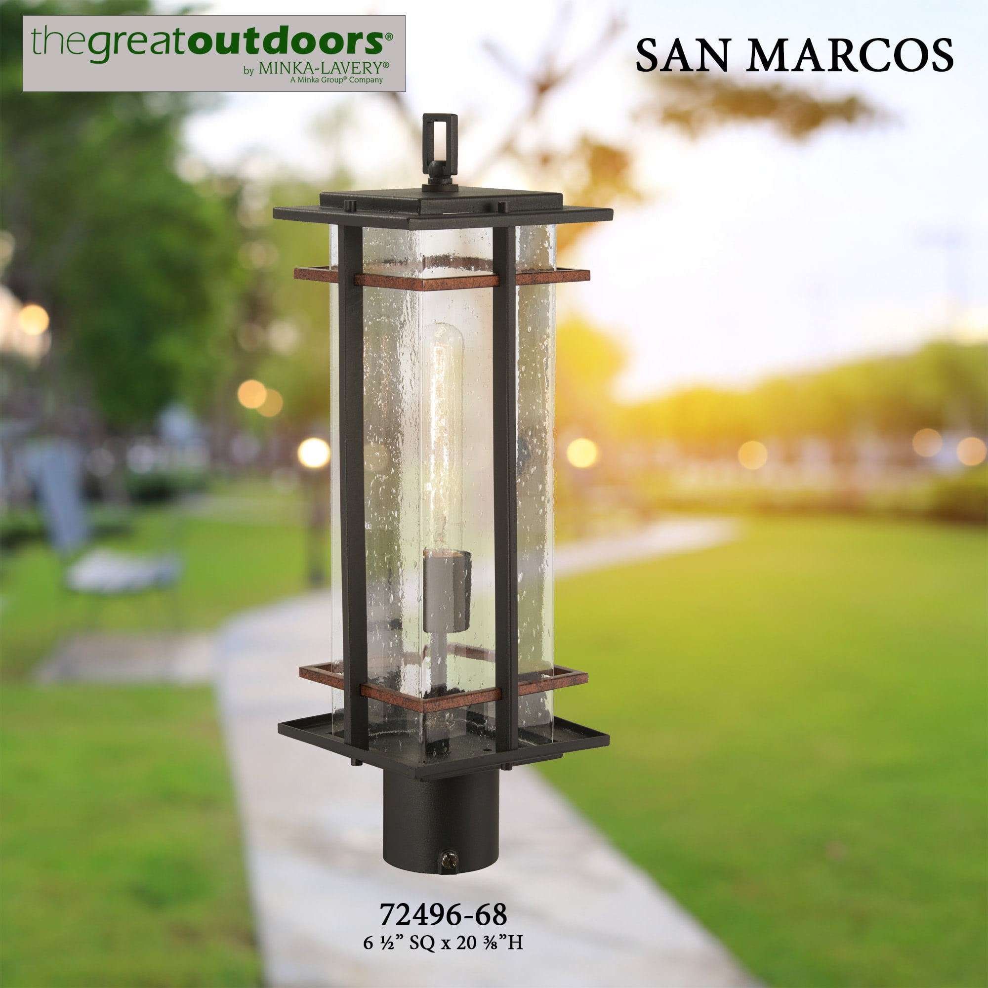 Minka Lavery San Marcos 20 1/2" High Black and Copper Outdoor Post Light