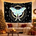 thumbnail image 3 of Luminous Moth in a Starry Celestial Night, Mystical Fantasy for Space Lovers, Cosmic Insect Wall Art, Housewarming Gift, Tapestry Wall Hanging for Bedroom and Studio, 3 of 7