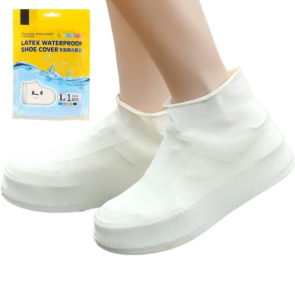Rubber Reusable Shoe Covers S/M/L for 28‑47 Shoes, super elastic anti‑deformation, rain mud splash protection for hiking gardening outdoor,1Pair