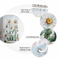 thumbnail image 6 of Spring Floral Waterproof Fabric Shower Curtain, Watercolor Summer Botanical White Daisy Shower Curtain for Bathroom Curtains Bathtubs Hotel Washable Shower Curtains with 12 Hooks Long 72x78in, 6 of 6