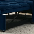 thumbnail image 6 of Modern Convertible Sofa Bed with Pull Out Bed,Convertible Sleeper Sofa Bed with Adjsutable Back and Two Arm Pocket,Type C and USB Charging,Copper Nail Design Loveseat for Living Room Office,Blue, 6 of 8