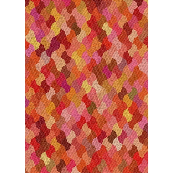 Ahgly Company Machine Washable Indoor Rectangle Transitional Ferrari Red Area Rugs, 7' x 9'