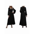 thumbnail image 3 of Robe Longue Décontractée à Manches Longues Fendue Col en V Ligne A Fluide Noire P, 3 of 7